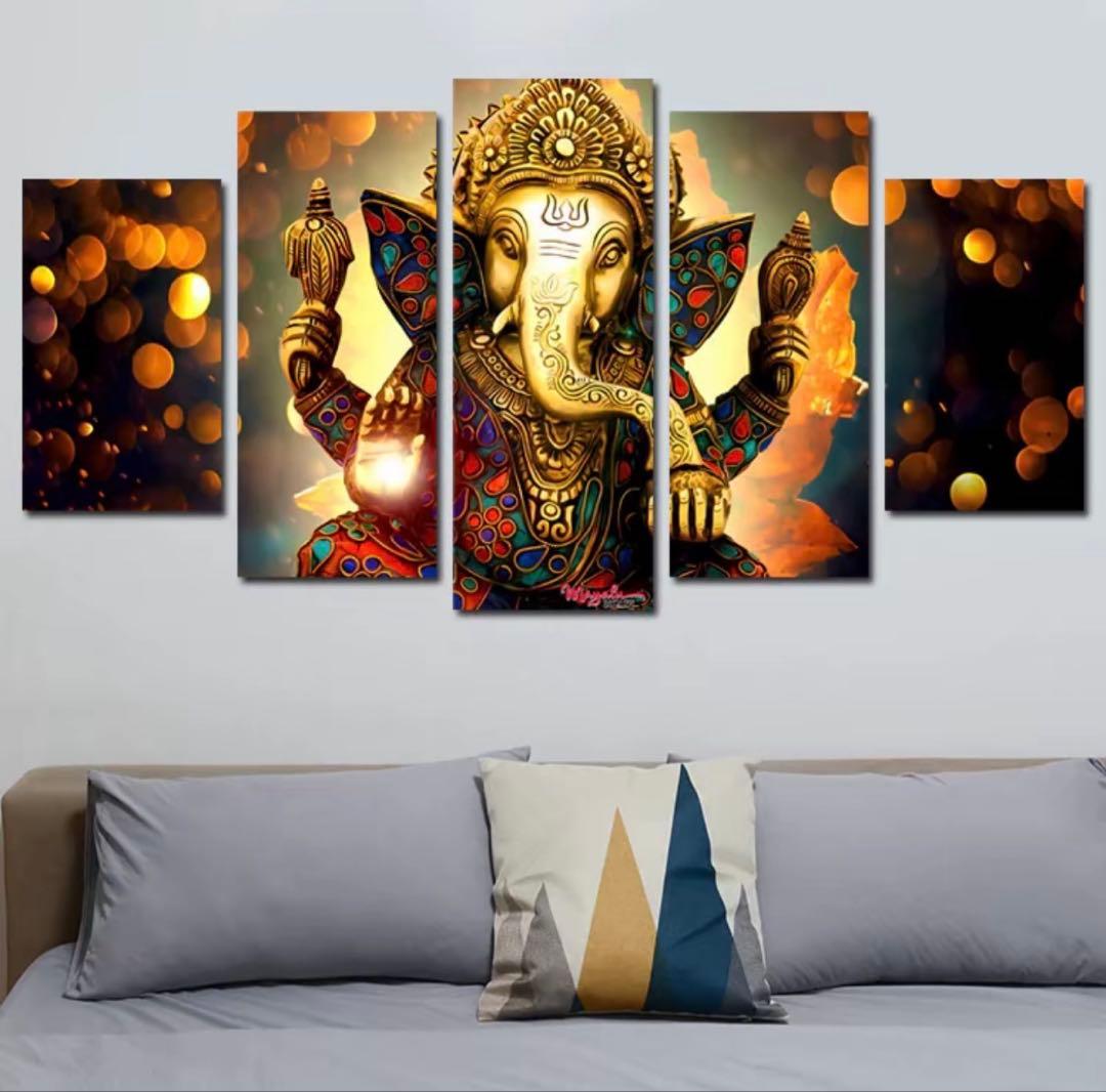 ガネーシャ アートパネル 5点セット