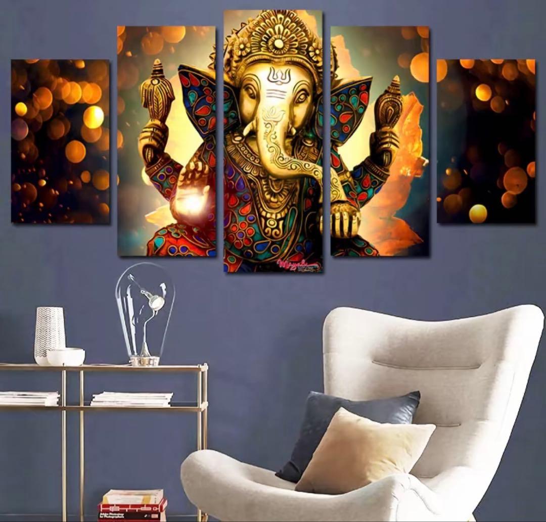 ガネーシャ アートパネル 5点セット