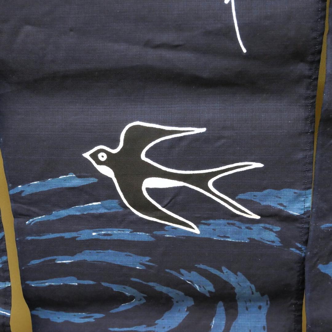 M21-2 新品 郡上本染 暖簾 柳にツバメ 正藍染