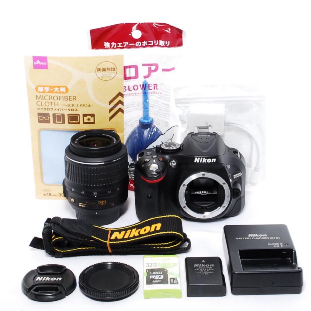 ショット数少なめ◆Nikon D5200◆すぐ使える◆一眼レフカメラ◆手ぶれ補正