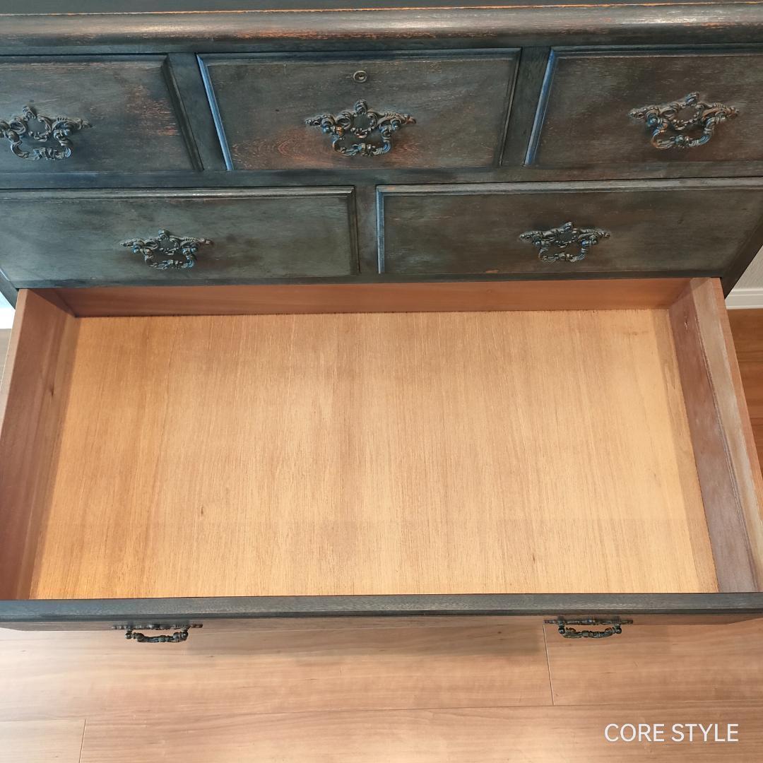 アンティーク　ハイチェスト　箪笥　６段　9杯