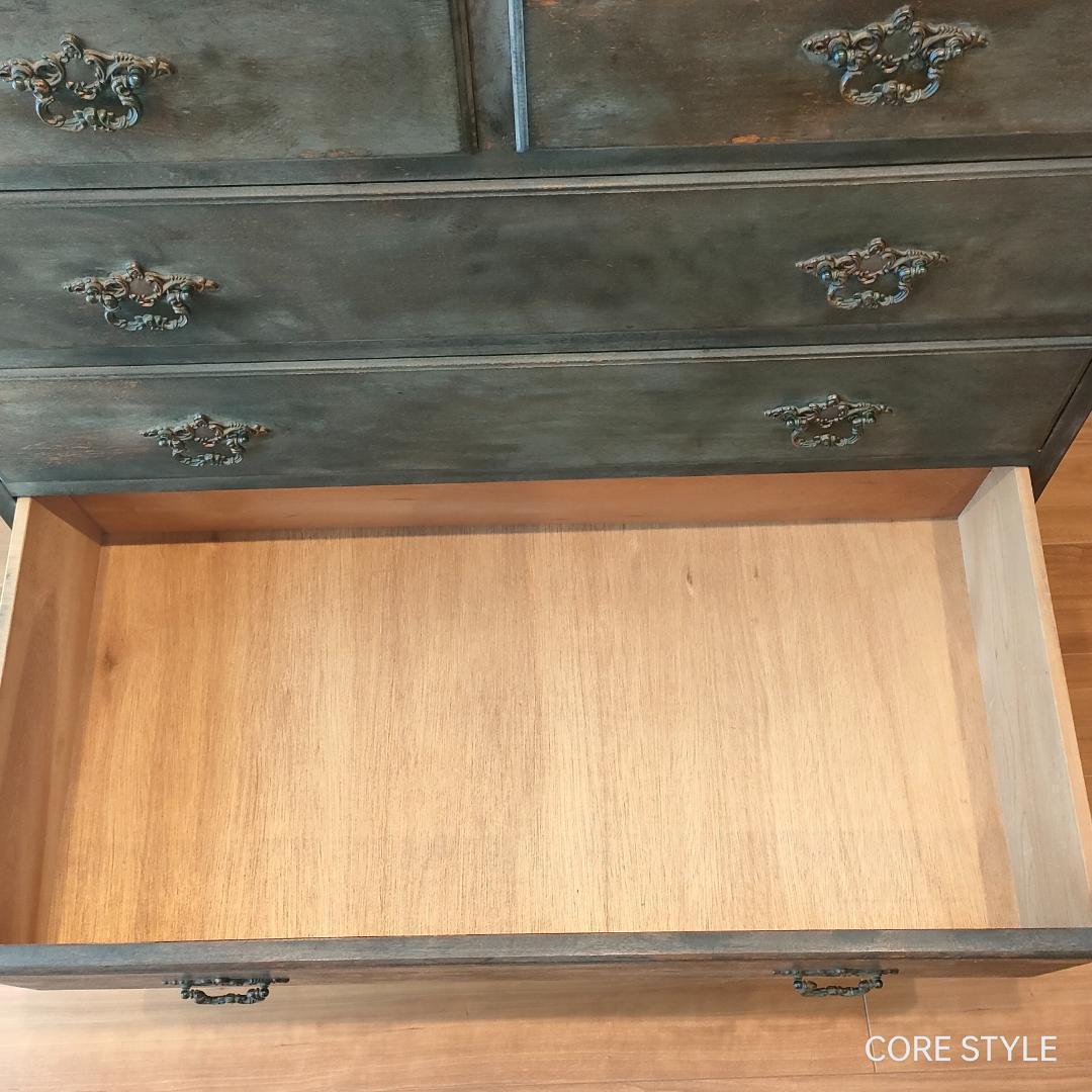 アンティーク　ハイチェスト　箪笥　６段　9杯