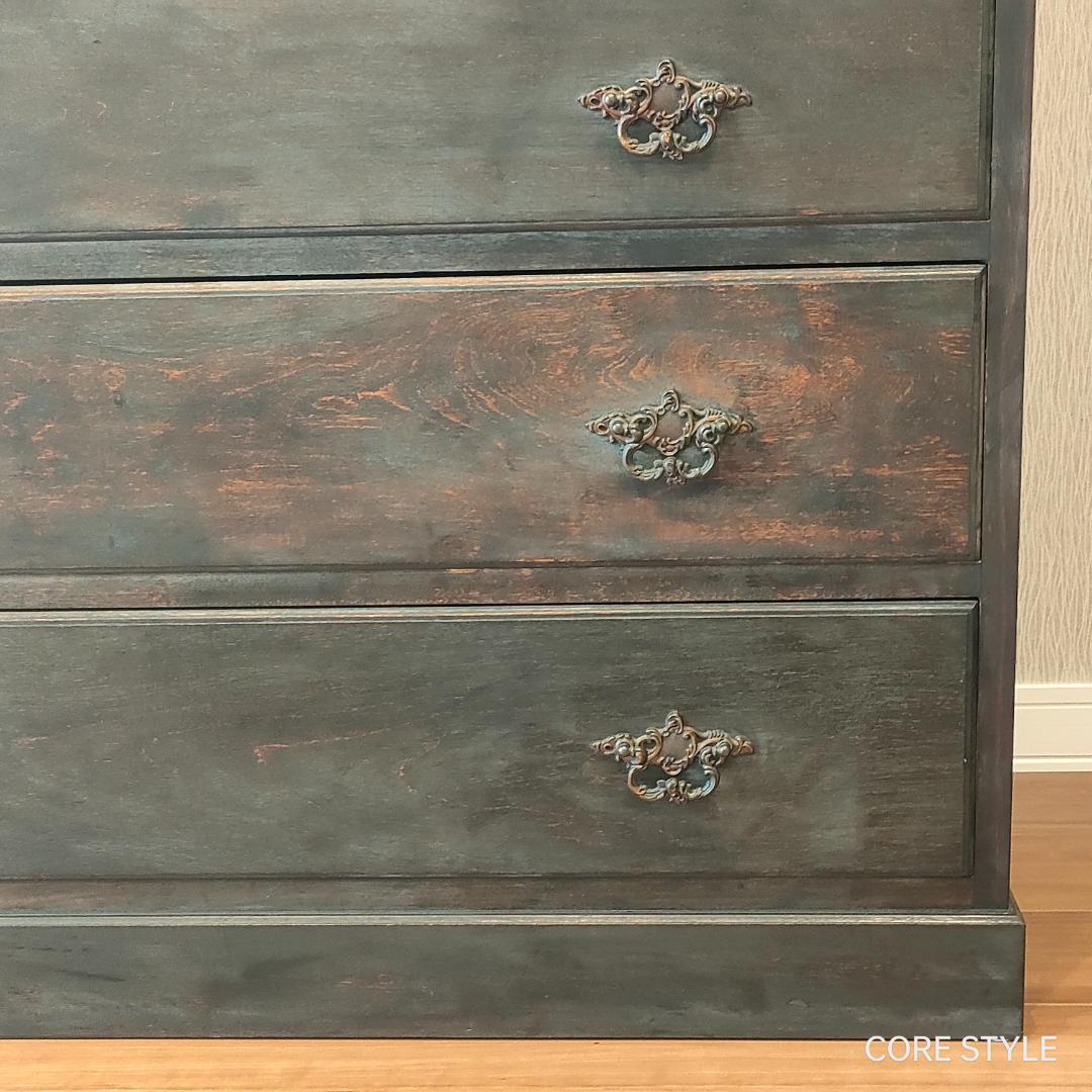 アンティーク　ハイチェスト　箪笥　６段　9杯