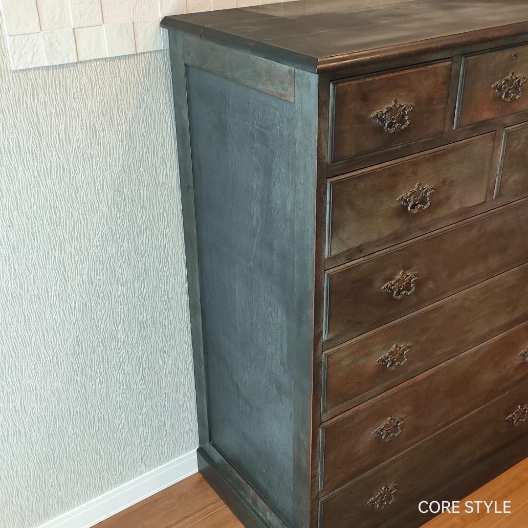 アンティーク　ハイチェスト　箪笥　６段　9杯