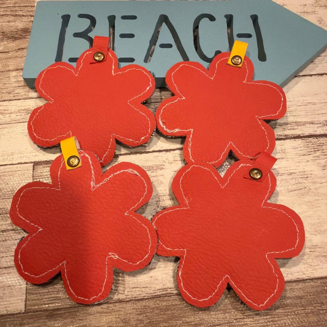 いちごパフェ☆様704☆毛糸にこちゃんフラワータグ4個セット