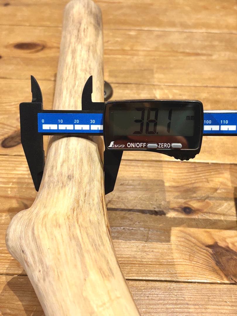 流木　ドアハンドル　ドアノブ　取手　長さ46cm　くの字　おへそ