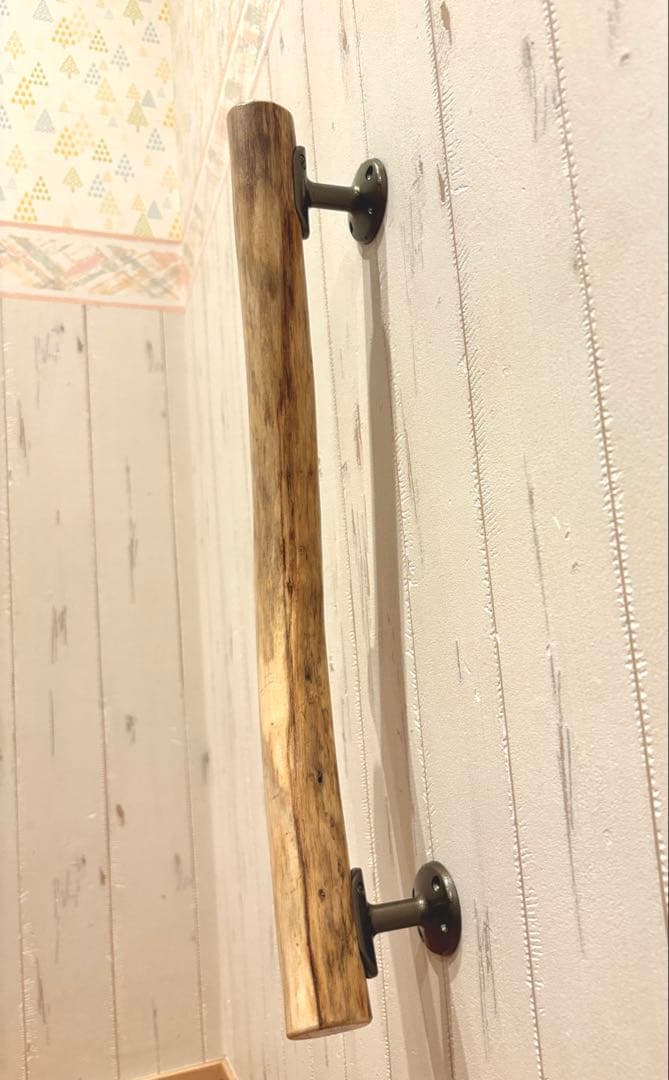 流木　ドアハンドル　ドアノブ　取手　長さ46cm　くの字　おへそ