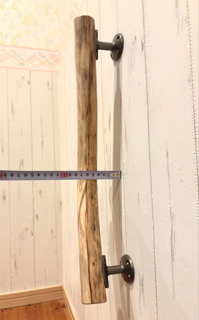 流木　ドアハンドル　ドアノブ　取手　長さ46cm　くの字　おへそ