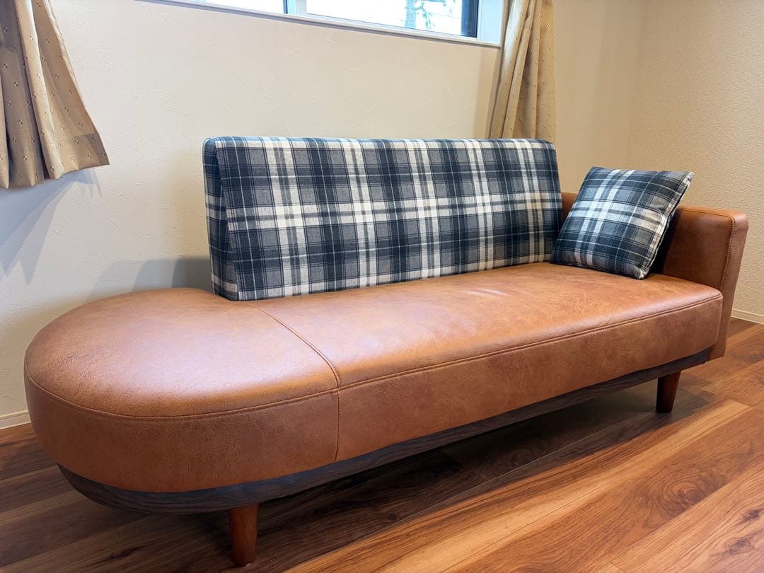 2人掛けソファ ブラウン 合成革製