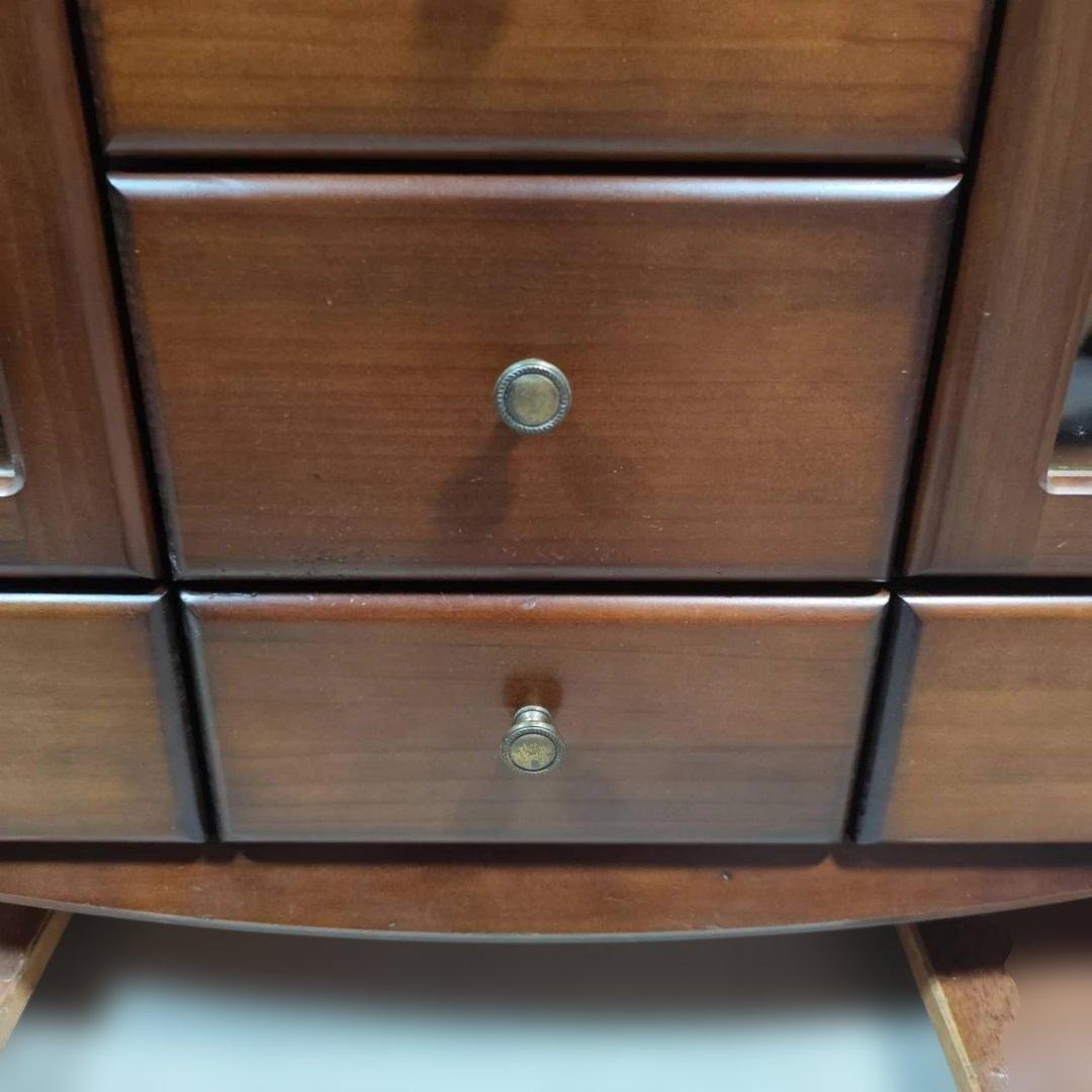 アケボノ工芸 アンティーク調 キャビネット サイドボード 飾り棚 木製 レトロ