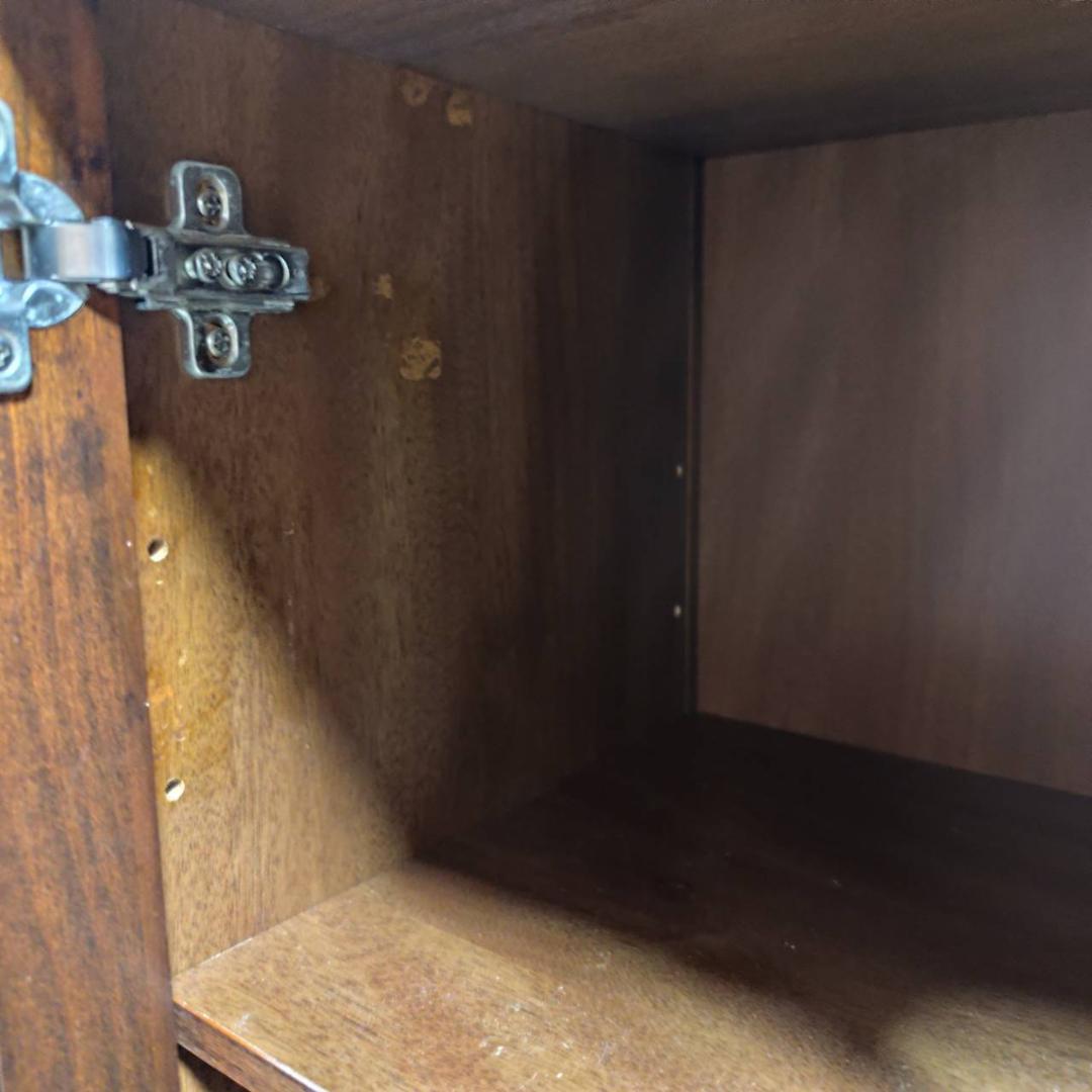 アケボノ工芸 アンティーク調 キャビネット サイドボード 飾り棚 木製 レトロ