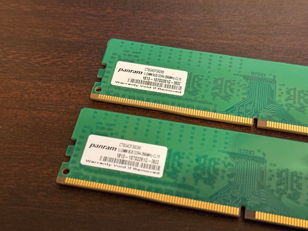 Crucial 8GB DDR4-2666 メモリ 8GB×2枚組(計16GB）