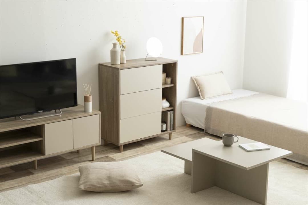 チェスト　幅73cm　棚　バイカラー棚付き　おしゃれ　インテリア　ラック　本棚