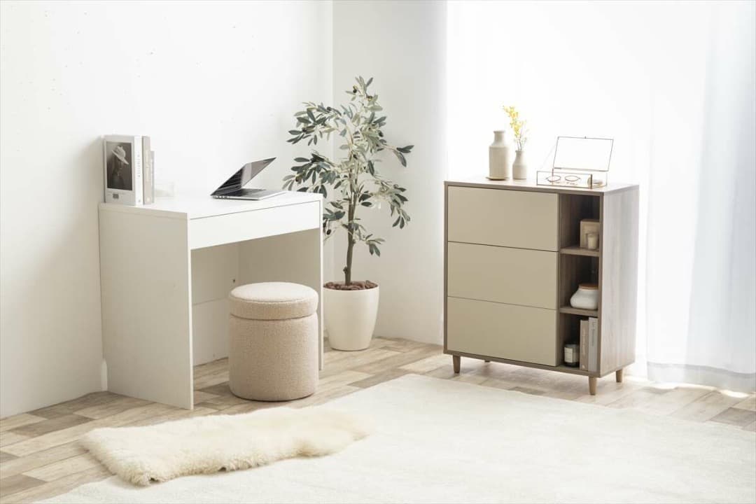 チェスト　幅73cm　棚　バイカラー棚付き　おしゃれ　インテリア　ラック　本棚