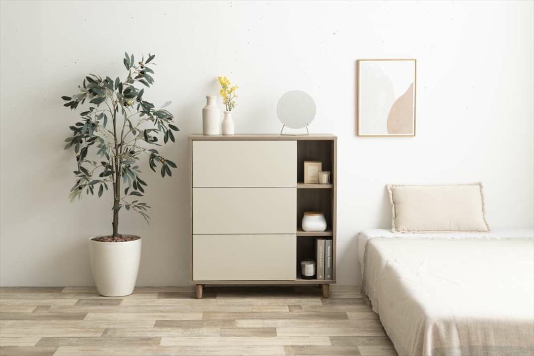 チェスト　幅73cm　棚　バイカラー棚付き　おしゃれ　インテリア　ラック　本棚