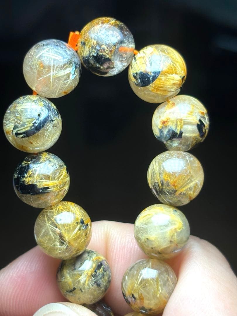 太陽放射タイチンルチルブレス10㎜（新品未使用）太針　ゴールド　ルチル金運最強