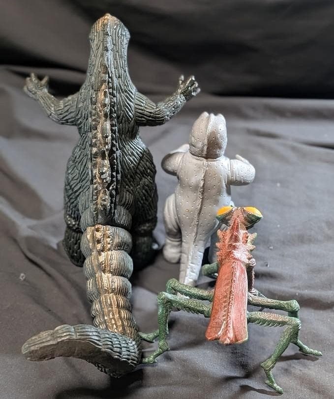 昭和ゴジラ＆ミニラ＆カマキラス「ゴジラの息子」（バンダイ）ソフビ３体セット