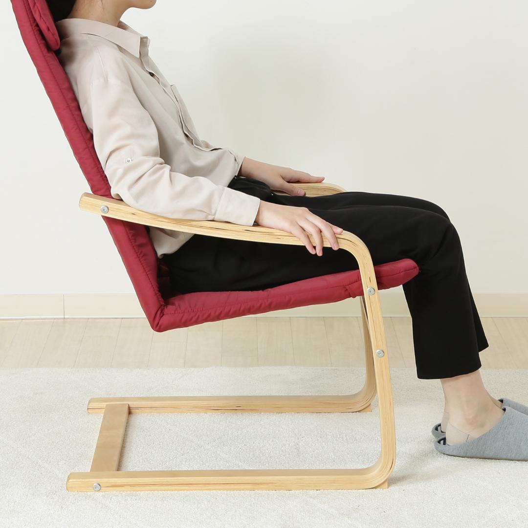 揺れるハイバックチェア スリムサイズ 幅60 ワインレッド