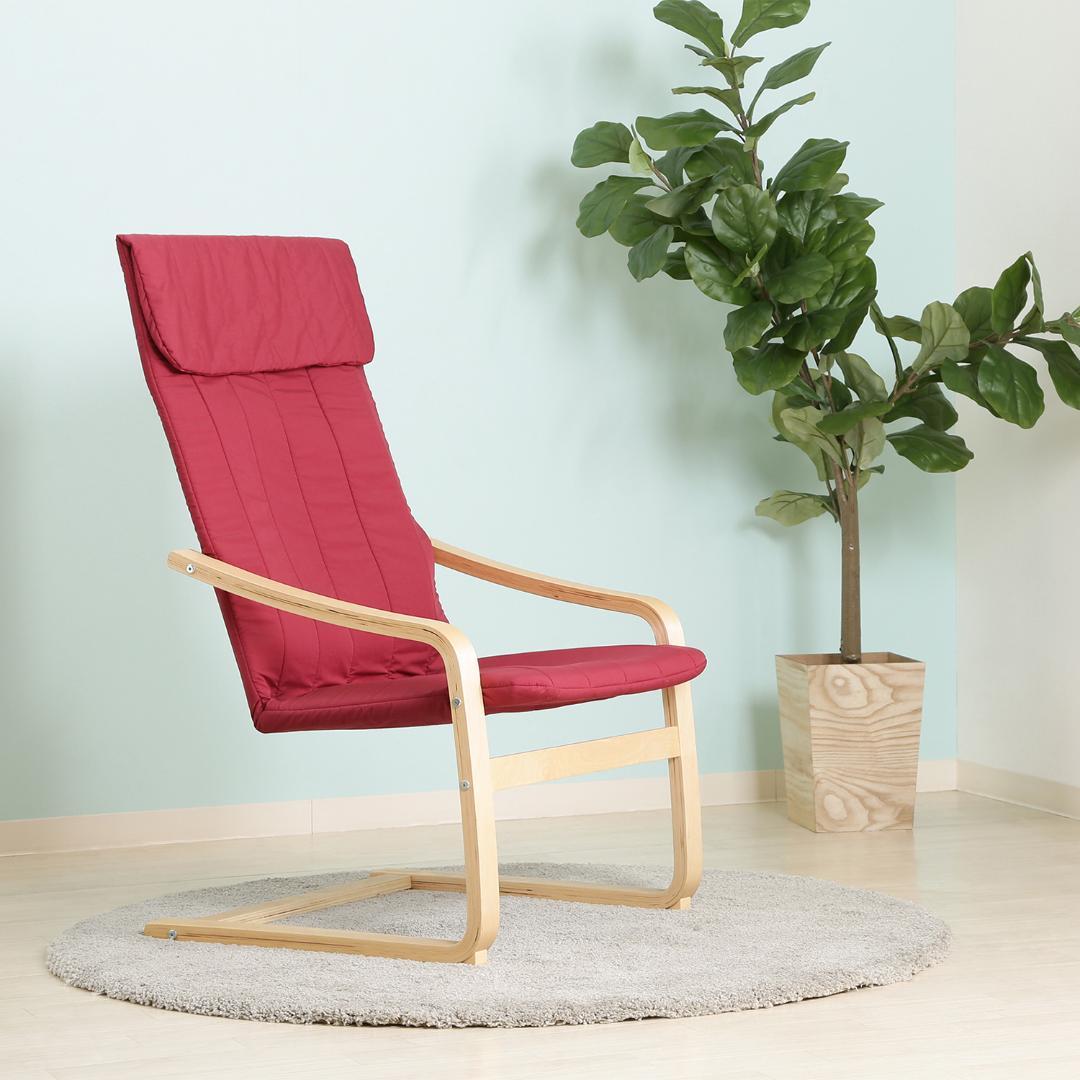 揺れるハイバックチェア スリムサイズ 幅60 ワインレッド