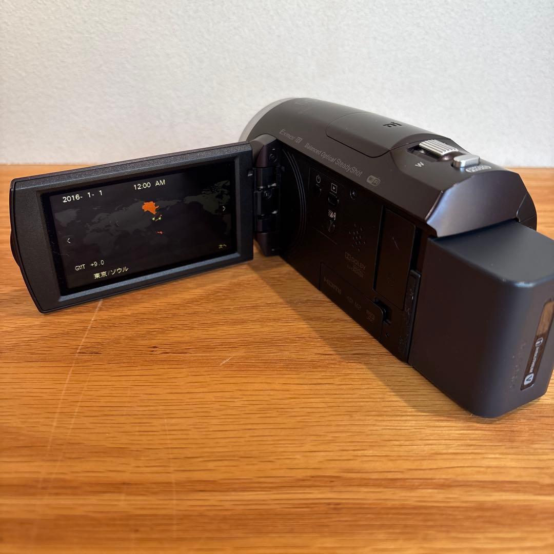SONY ビデオカメラHDR-CX675 光学30倍 ボルドーブラウン　一脚付き