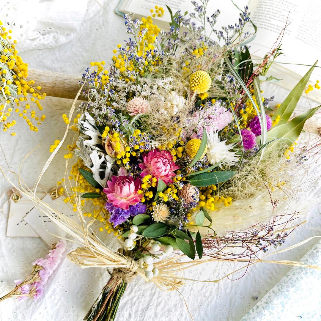 ミモザ　スワッグ　ブルーファンタジア　リース