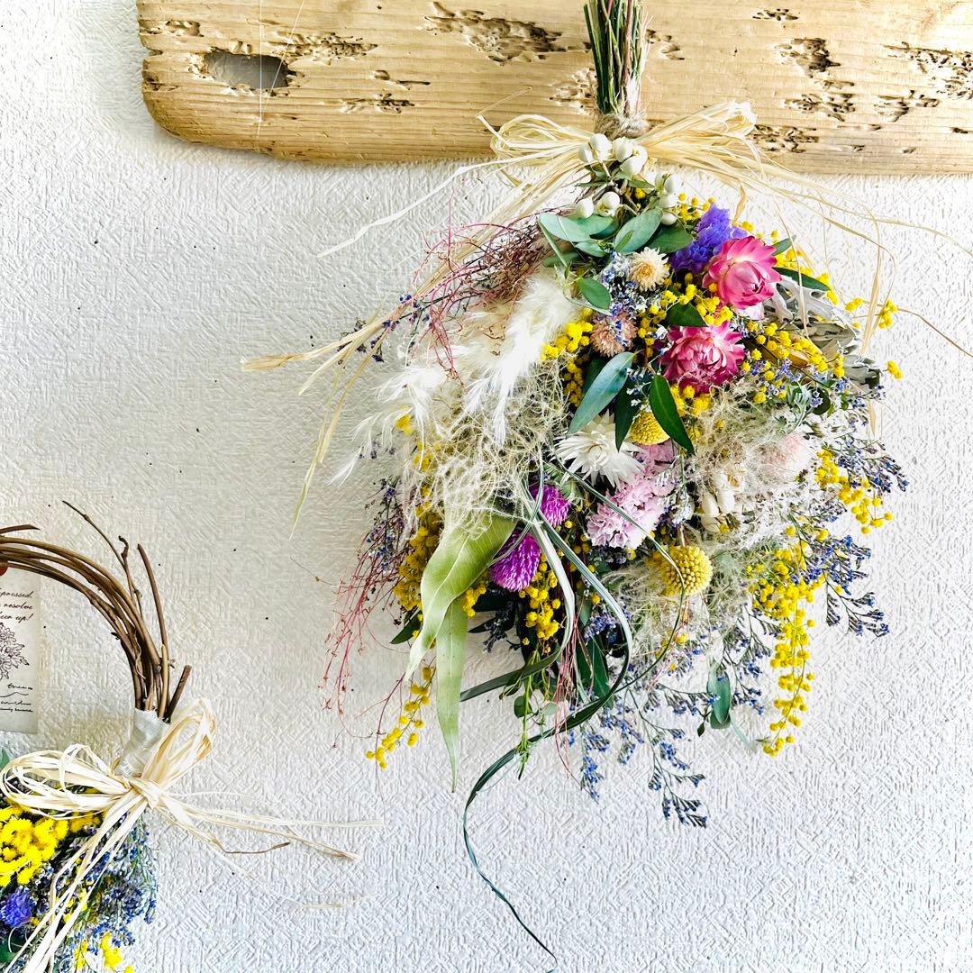 ミモザ　スワッグ　ブルーファンタジア　リース