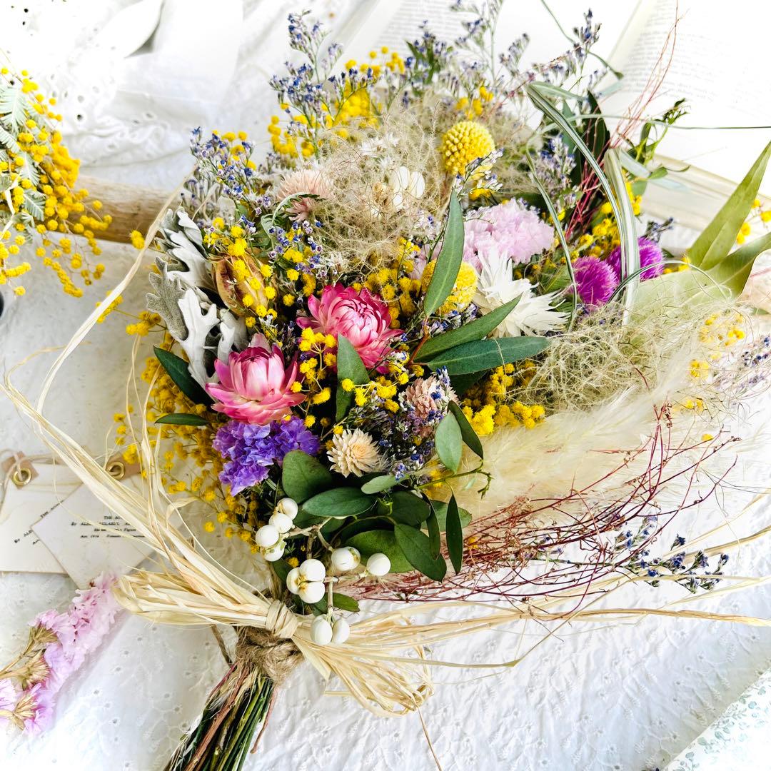 ミモザ　スワッグ　ブルーファンタジア　リース