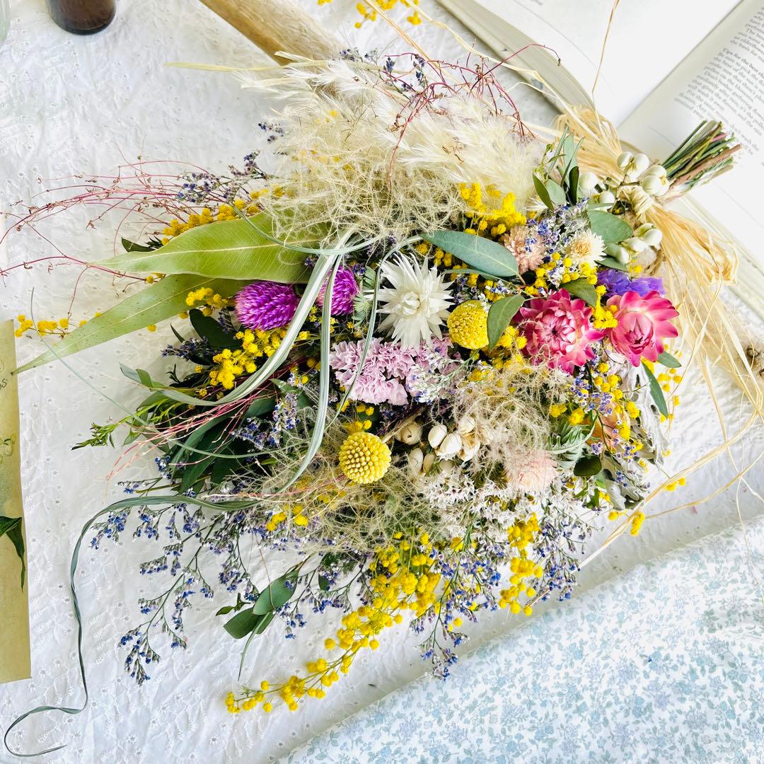 ミモザ　スワッグ　ブルーファンタジア　リース