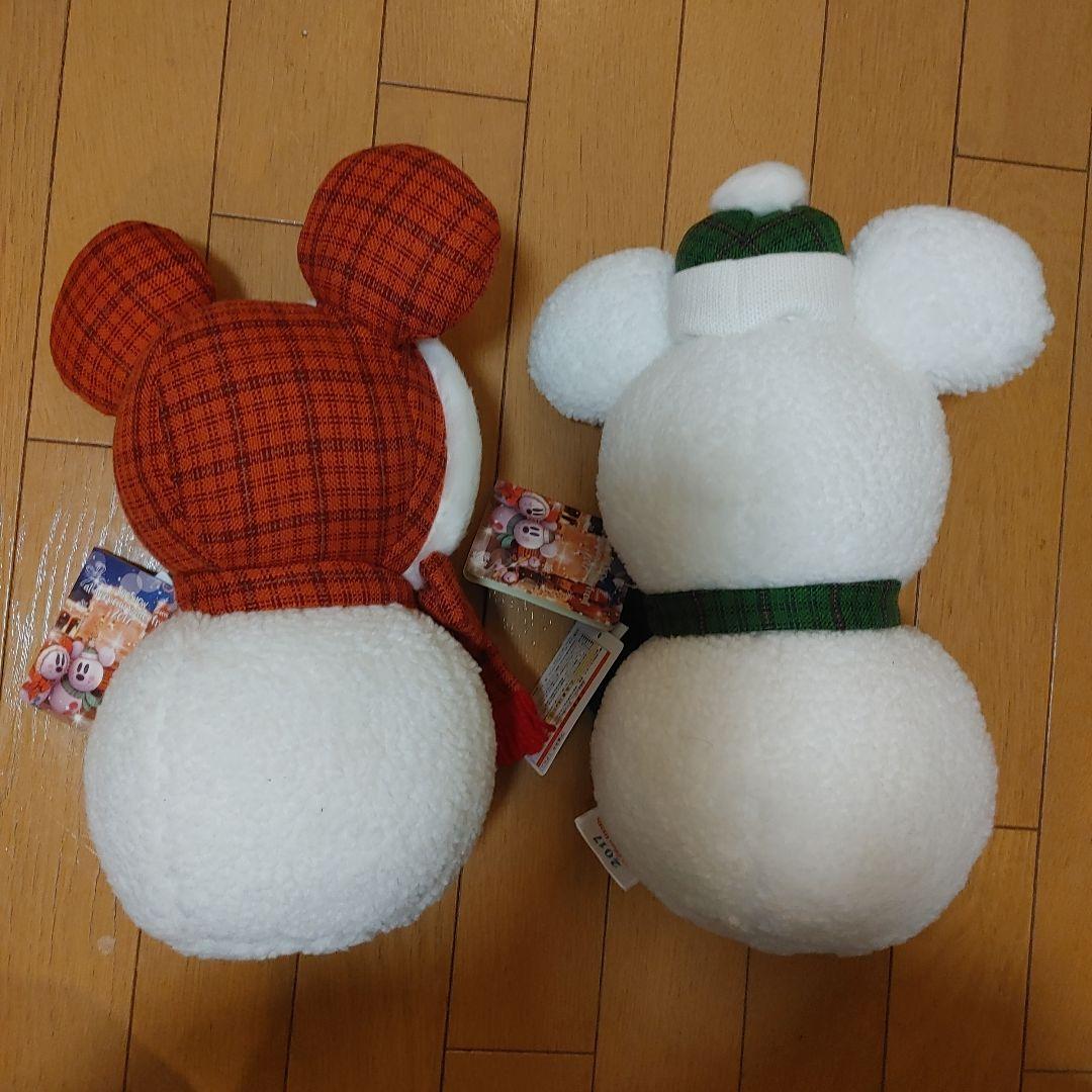 3/8まで　ミッキー　ミニー　雪だるま　ぬいぐるみ　ディズニー