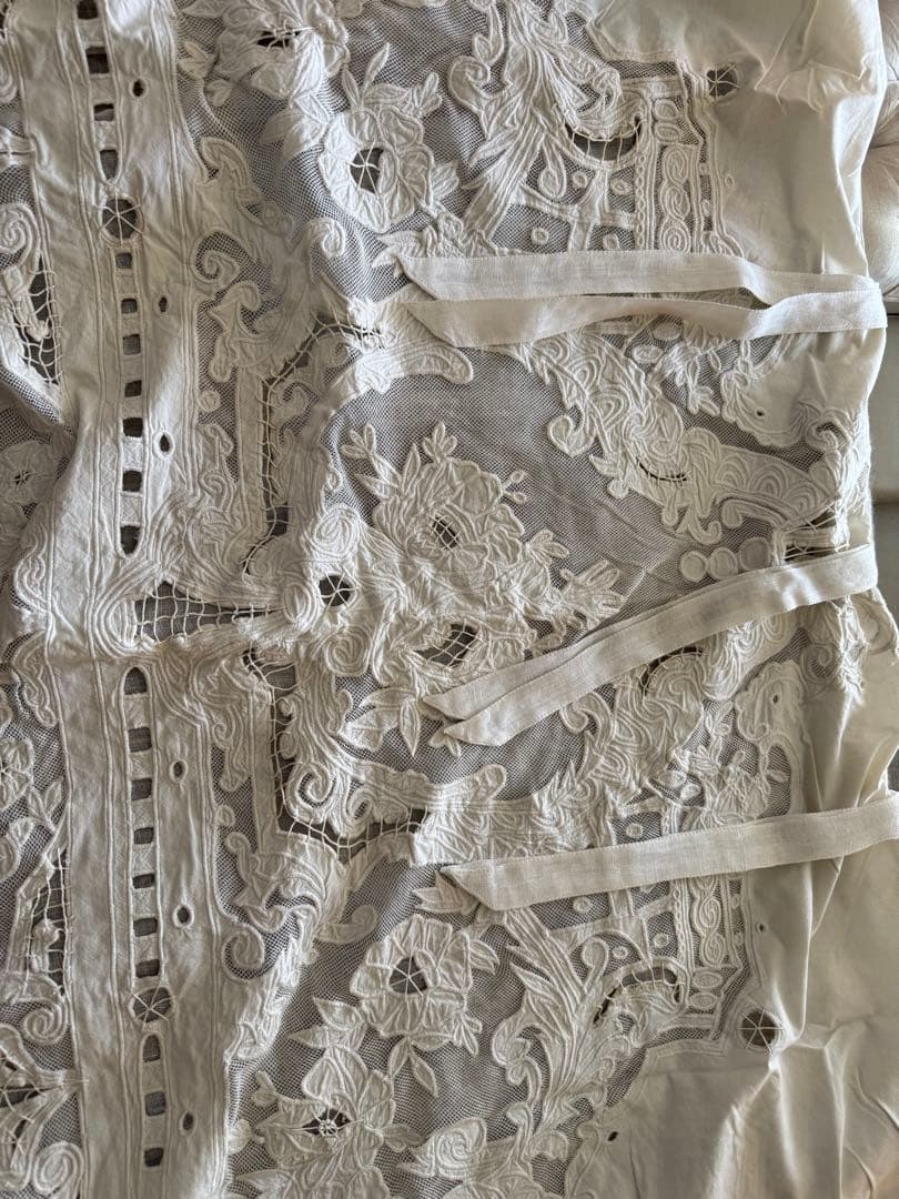 フランスブランドコクシグルレース綿とリネンのカーテン2枚セット