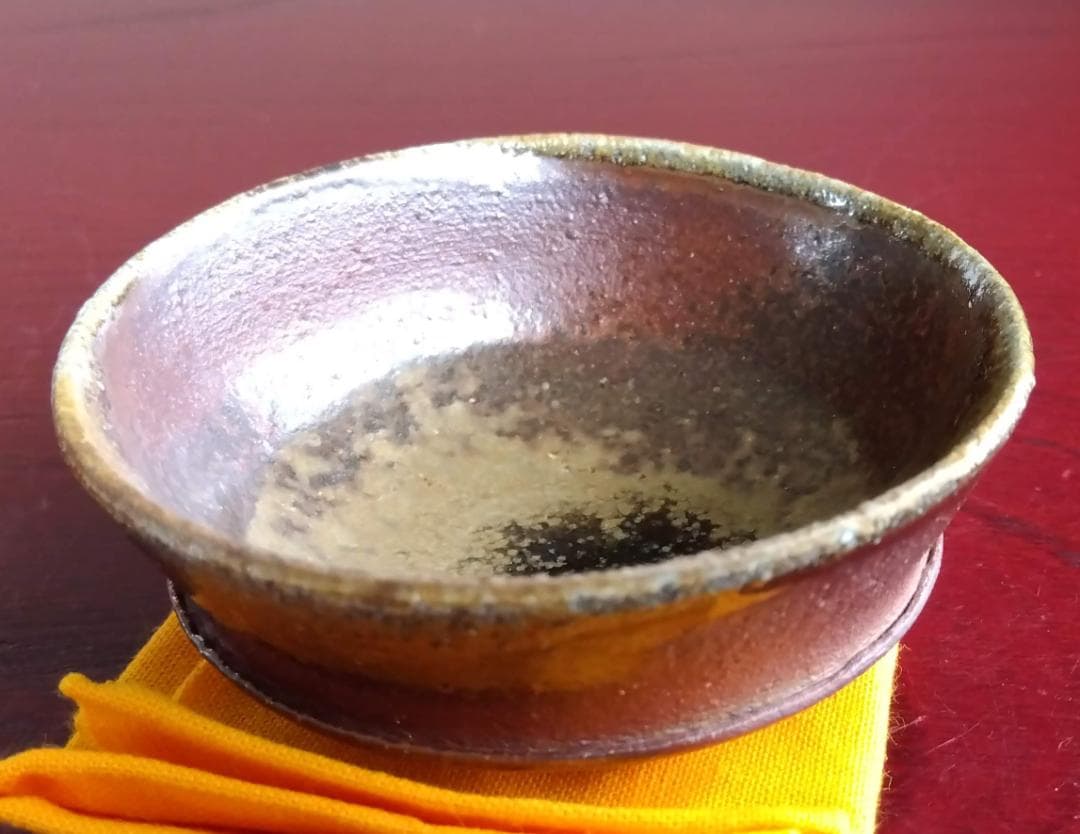 越前焼名工　中村豊（陶杉窯） 自然灰釉還元窯変の究極美が迸るぐいのみ杯　No:5