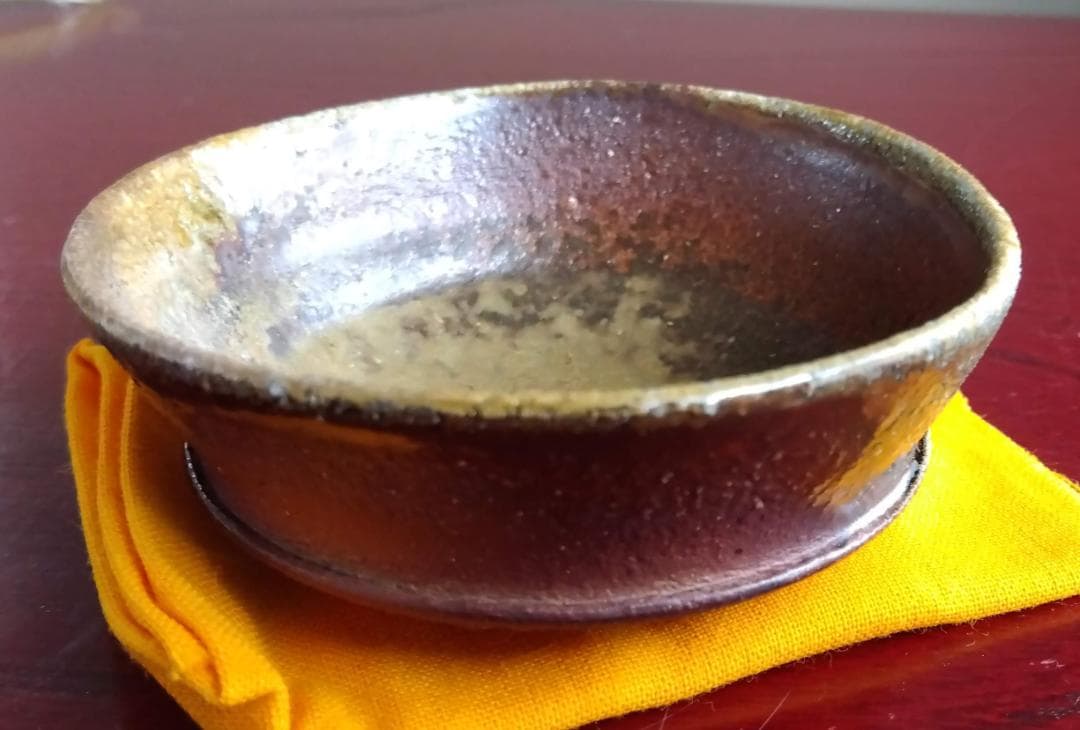 越前焼名工　中村豊（陶杉窯） 自然灰釉還元窯変の究極美が迸るぐいのみ杯　No:5