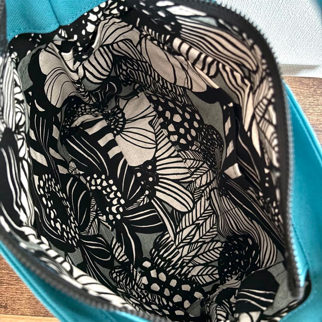 【JUNE】フリルトートバッグM 倉敷8号帆布　コバルトブルー　ファスナー