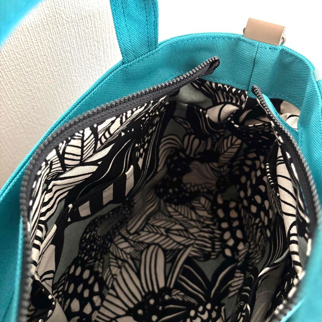 【JUNE】フリルトートバッグM 倉敷8号帆布　コバルトブルー　ファスナー