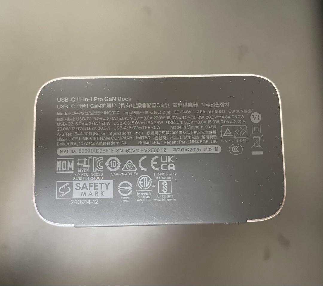 belkin ドッキングステーション USB-C 11-in-1 Pro