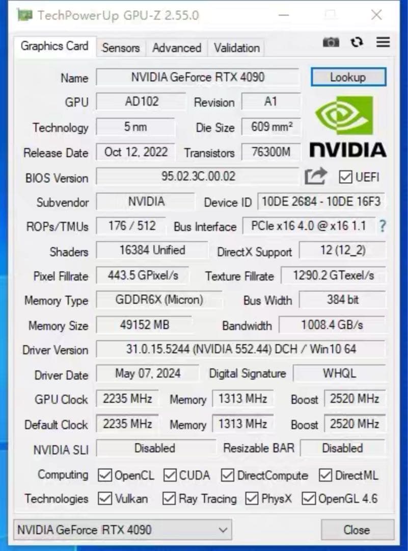 グラフィックボード・グラボ・ビデオカード RTX 4090 48GB Turbo