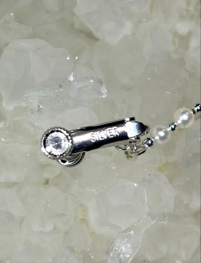 ロードライトガーネット　アコヤパール　イヤリング/ピアス　ワイヤージュエリー