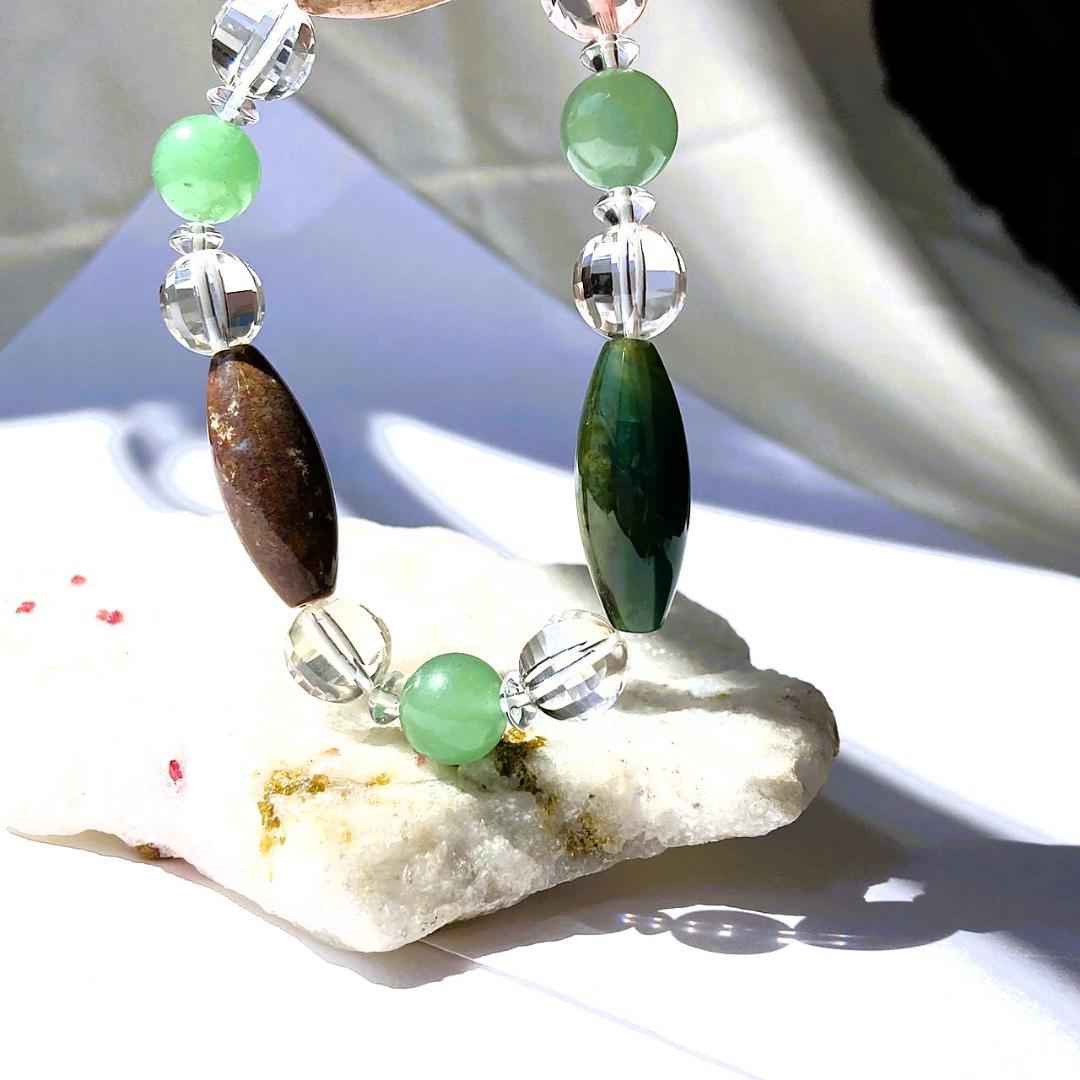 ★値下げしました★【木漏れ日みたい】細長メノウ 天然石 ブレスレット