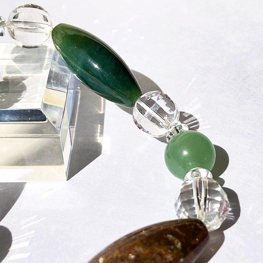 ★値下げしました★【木漏れ日みたい】細長メノウ 天然石 ブレスレット