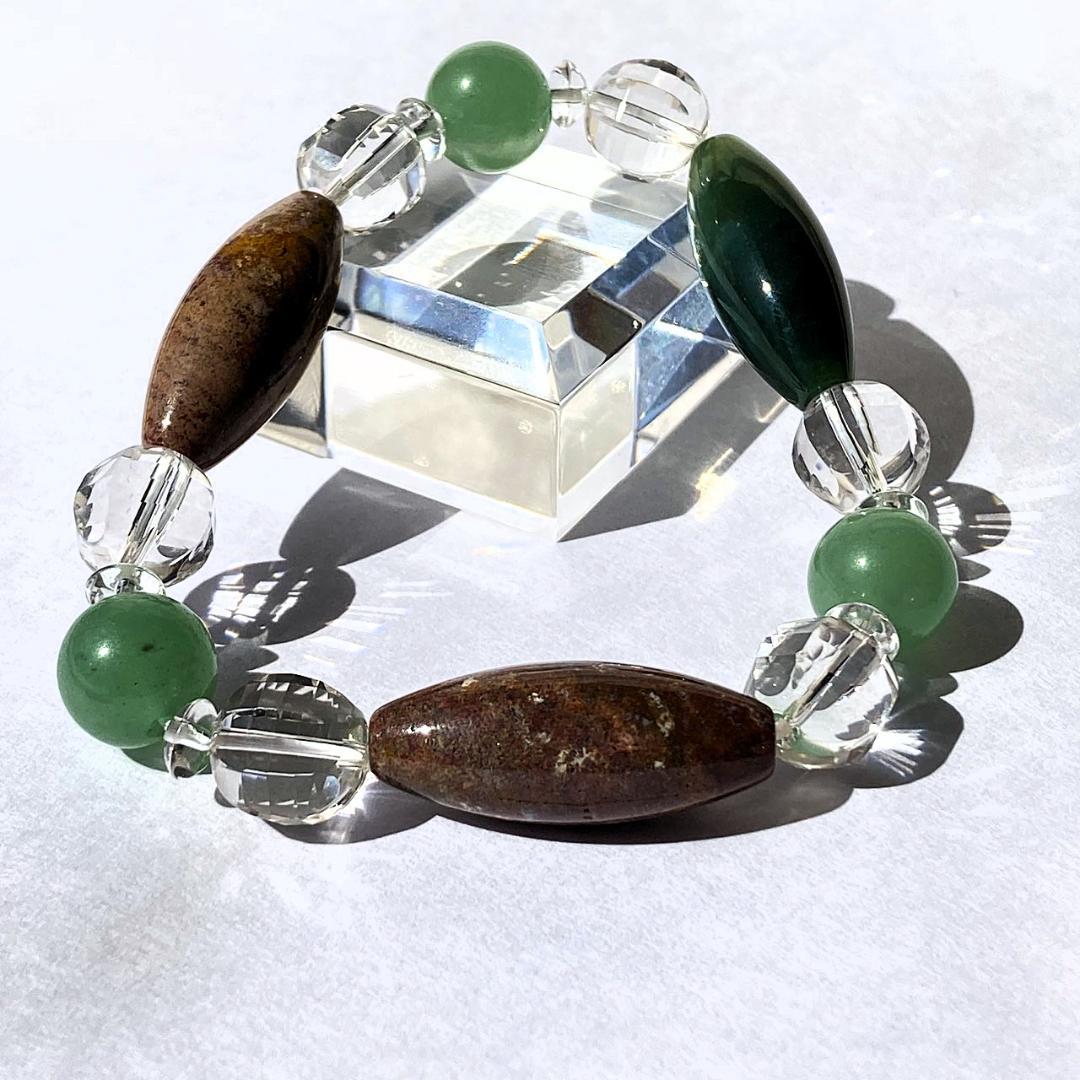 ★値下げしました★【木漏れ日みたい】細長メノウ 天然石 ブレスレット