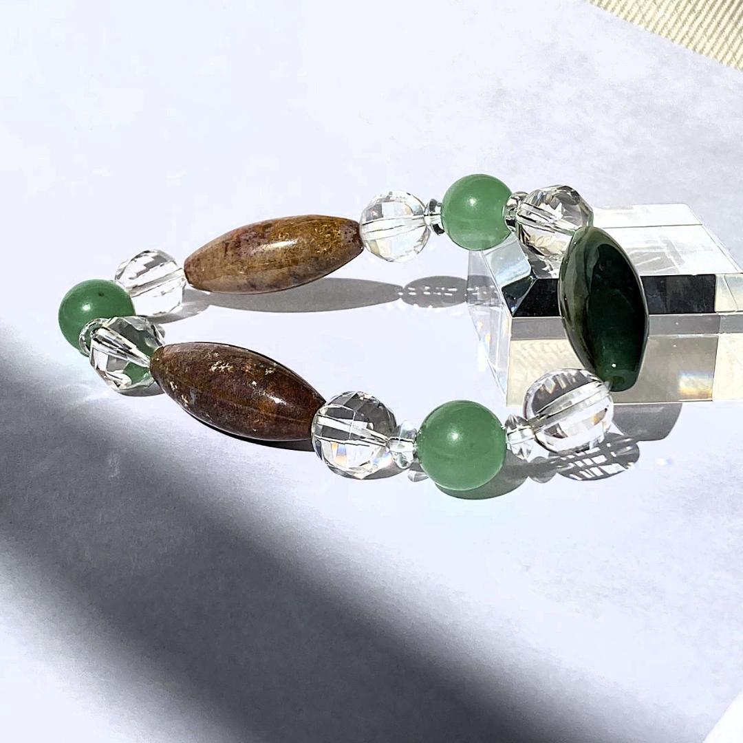 ★値下げしました★【木漏れ日みたい】細長メノウ 天然石 ブレスレット