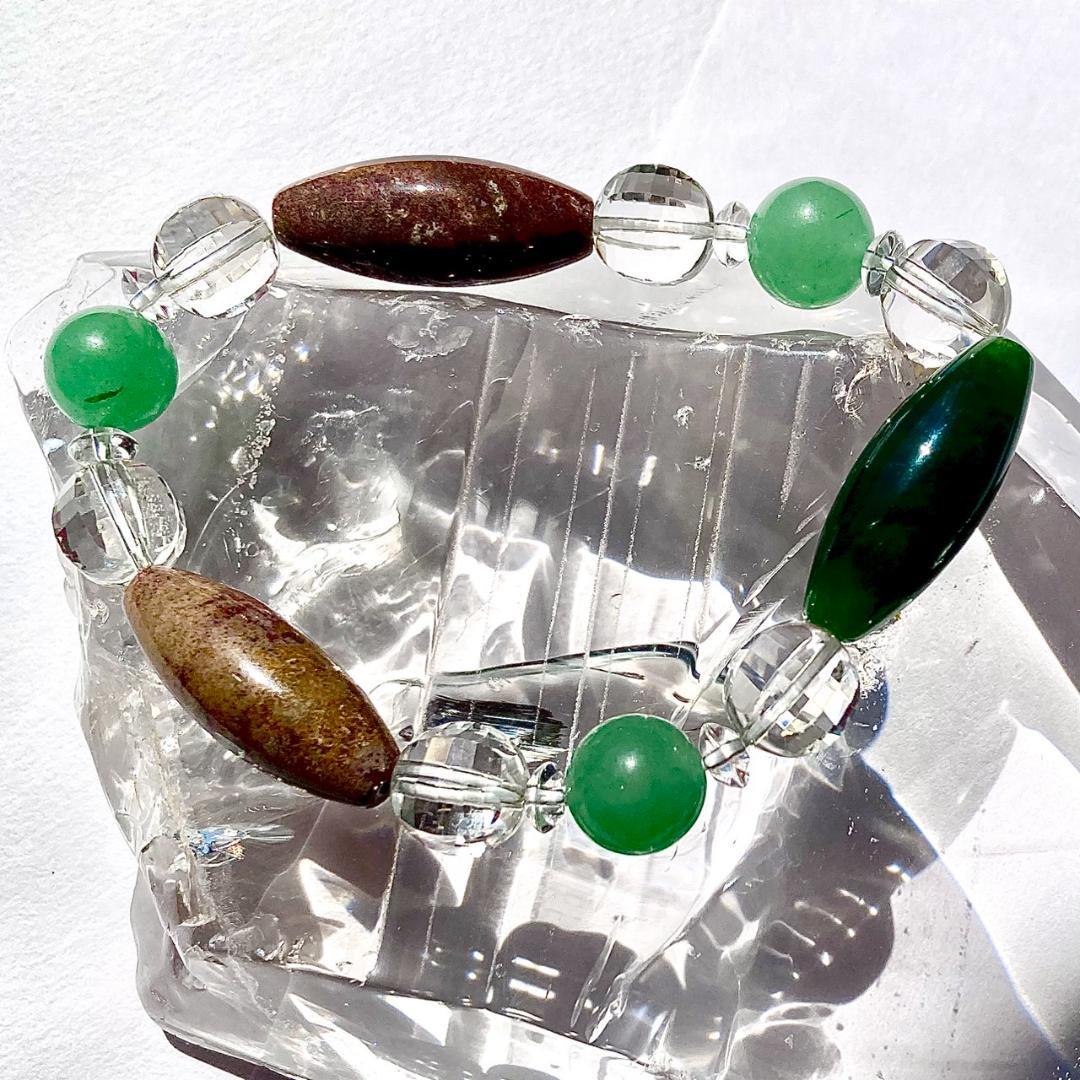 ★値下げしました★【木漏れ日みたい】細長メノウ 天然石 ブレスレット