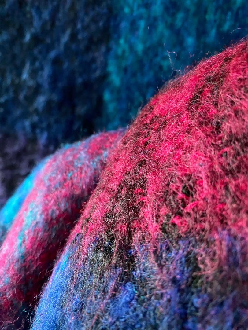 古着 ビンテージ アンティーク チェック柄 モヘア マフラー ストール 大判