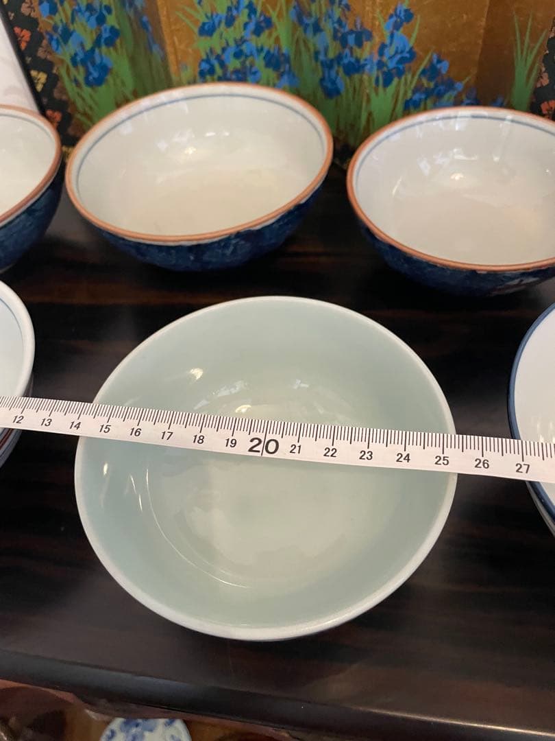 作家物　有田焼　清秀作　和風デザイン 飯碗 7個セット　お茶碗　まとめ売り