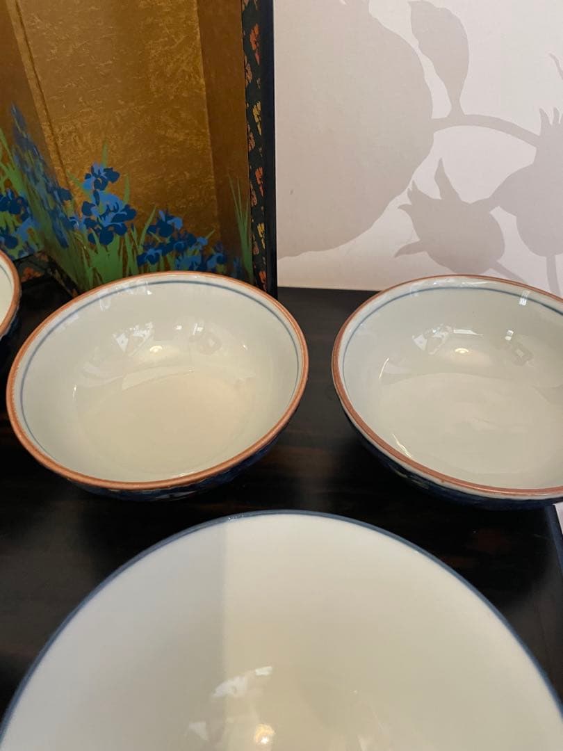 作家物　有田焼　清秀作　和風デザイン 飯碗 7個セット　お茶碗　まとめ売り