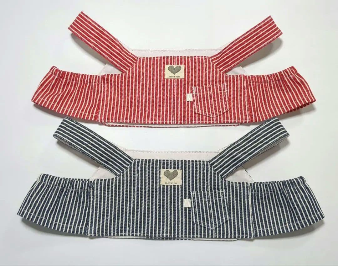 らぼ✳ラボット服ハンドメイド✳ヒッコリーオーバーオール(2点おまとめ)