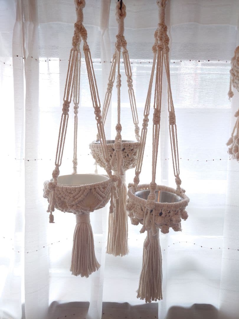 マクラメ3点セット　プラントハンガーor小物入れ