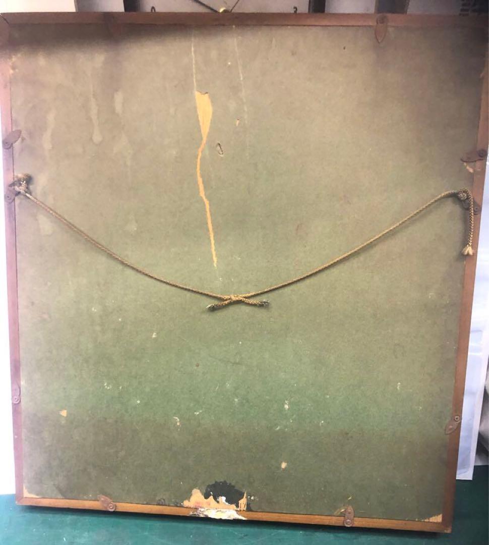 金箔 銀箔 水鳥と魚の日本画　中古品　骨董品　絵画　おしどり　秀鳳作