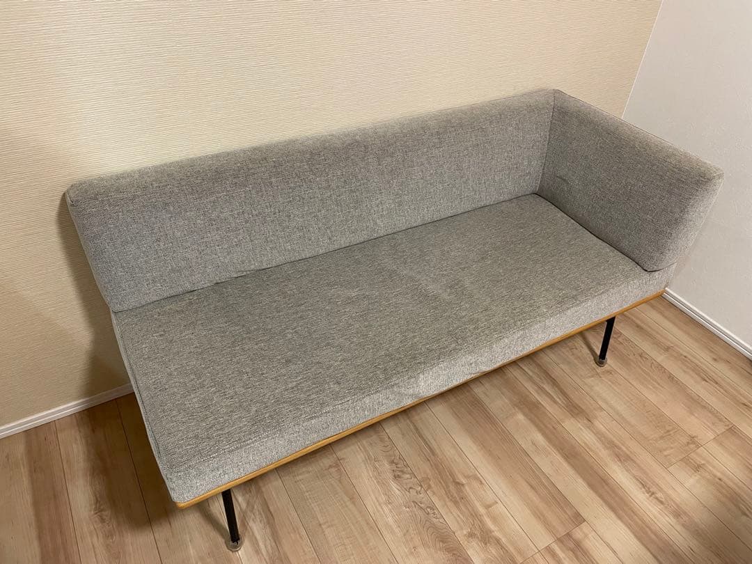 グレー 布地 L字2人掛けソファ　unico ウニコ