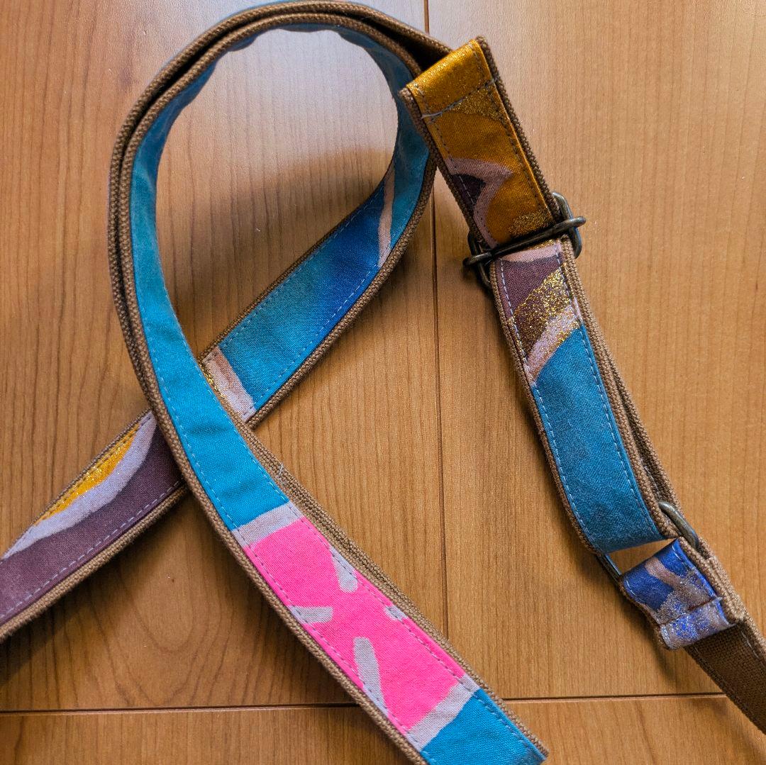 ショルダーバッグ　武者のぼり旗リメイク　柿渋染め×帆布　2026 武者の顔